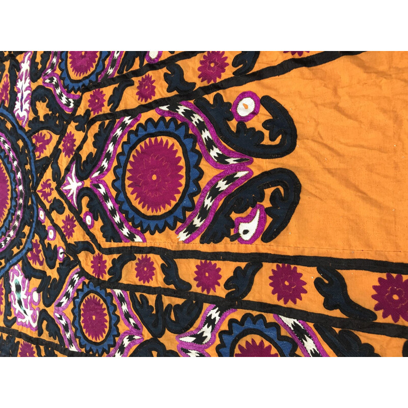 Vintage orange carpet in silk