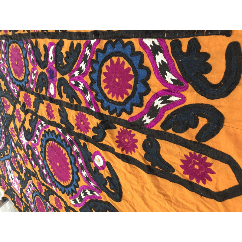 Vintage orange carpet in silk