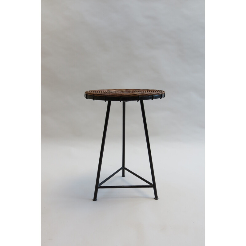 Vintage side table in metal by Guy Raoul