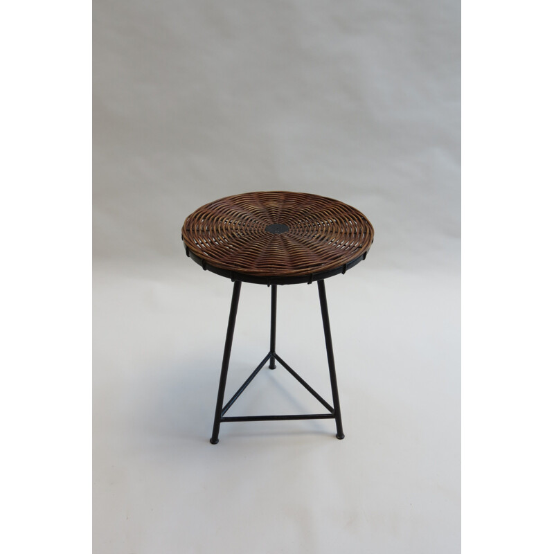 Vintage side table in metal by Guy Raoul