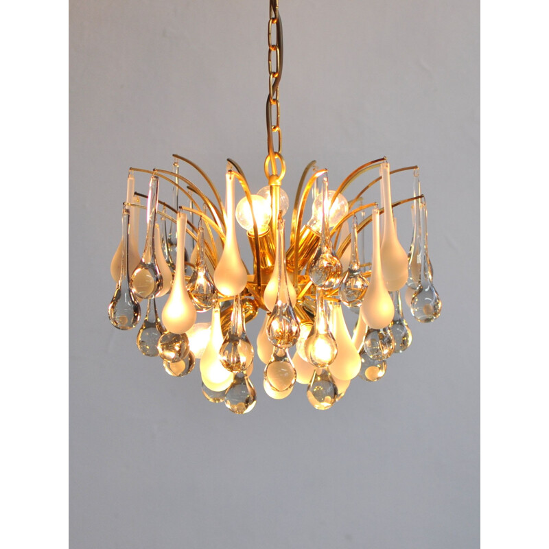 Vintage Murano glass drops chandelier by Paolo Venini for Venini