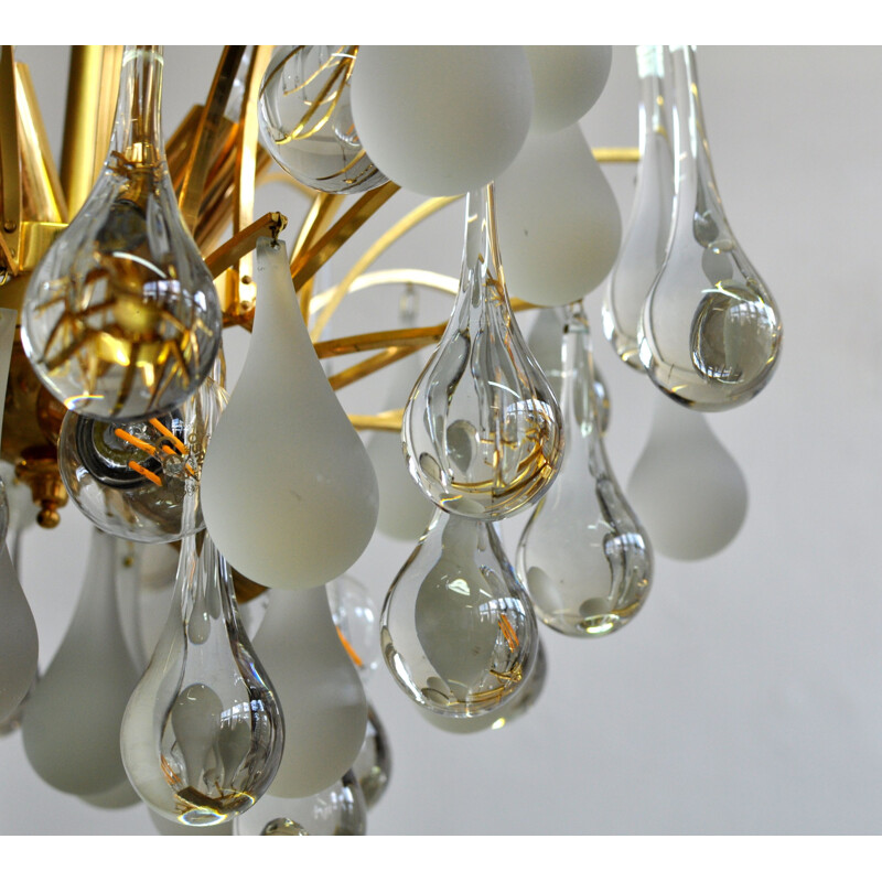Vintage Murano glass drops chandelier by Paolo Venini for Venini