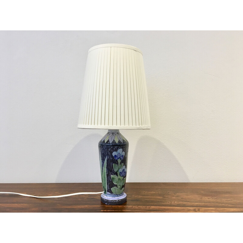 Vintage handmade Swedish ceramic lamp by Alingsås Ceramic