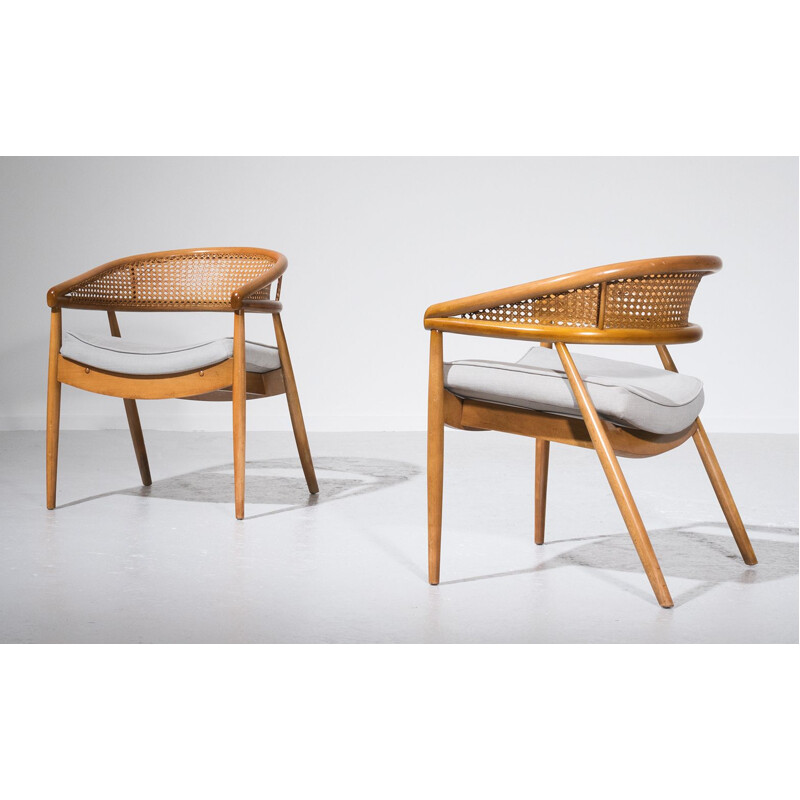 Suite de 2 fauteuils vintage par James Mont