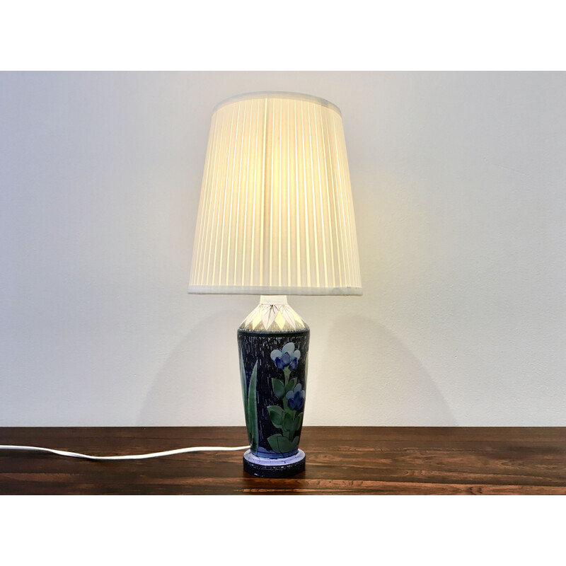 Vintage handmade Swedish ceramic lamp by Alingsås Ceramic