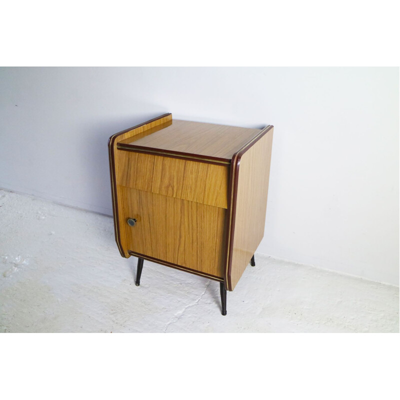 Vintage brown formica bedside 1960