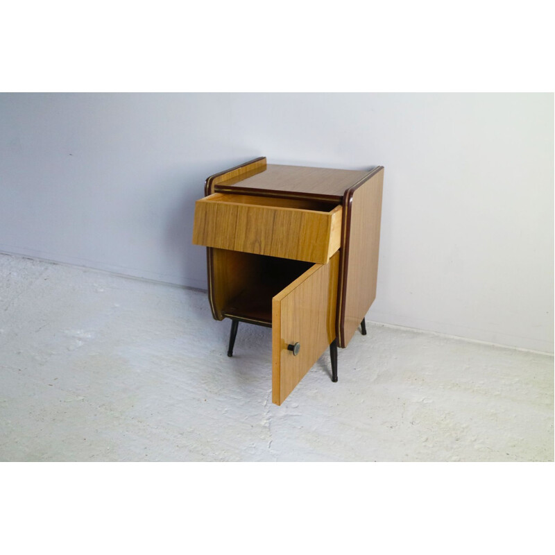 Vintage brown formica bedside 1960