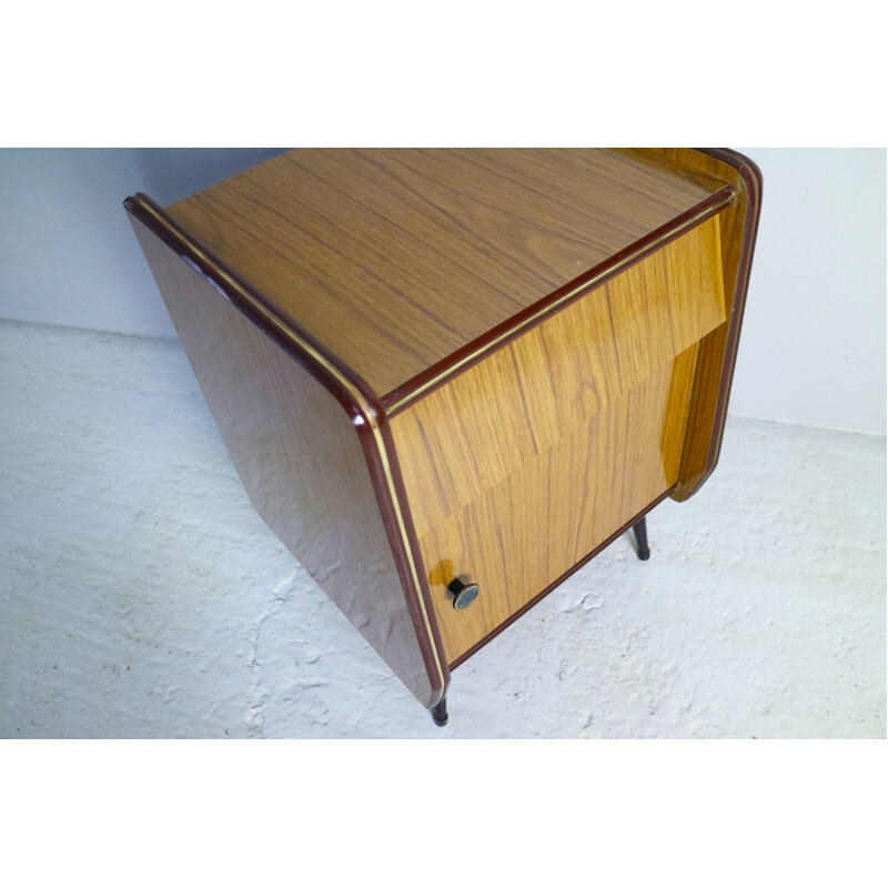 Vintage brown formica bedside 1960