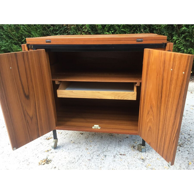 Commode vintage modulable 3 en 1 en bois et métal 1960