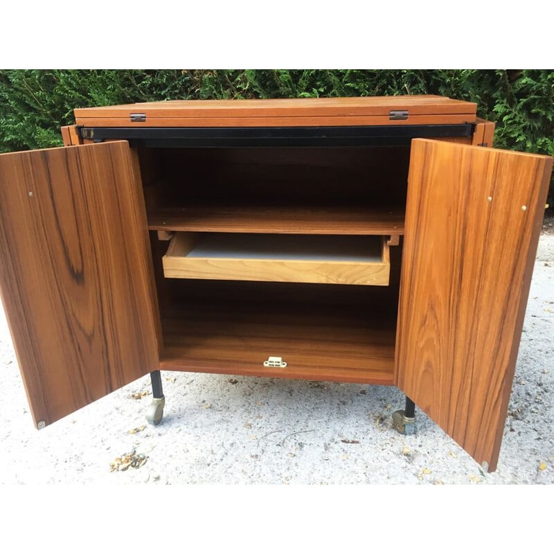 Vintage modular 3 in 1 dresser in wood and metal 1960