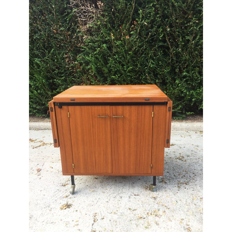 Vintage modular 3 in 1 dresser in wood and metal 1960
