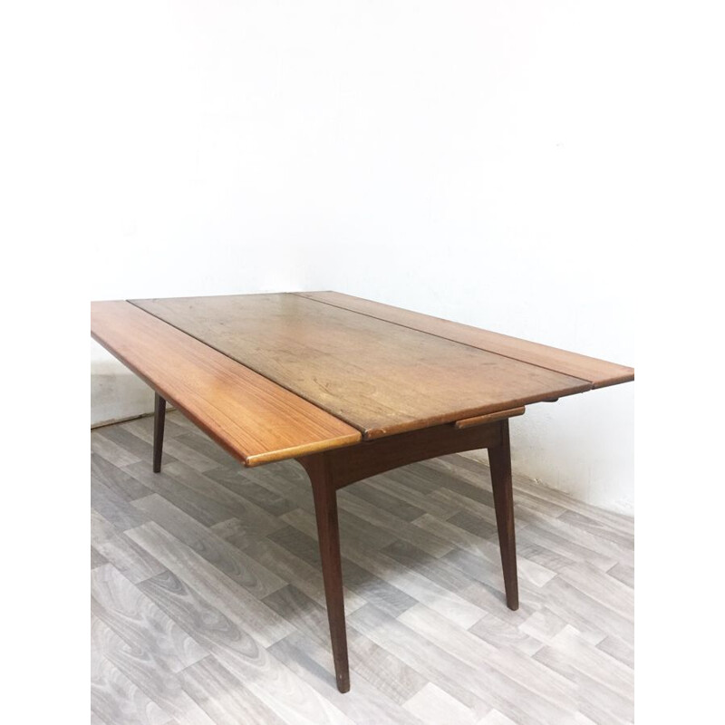 Vintage scandinavian 2-in-1 teak coffee table 1960