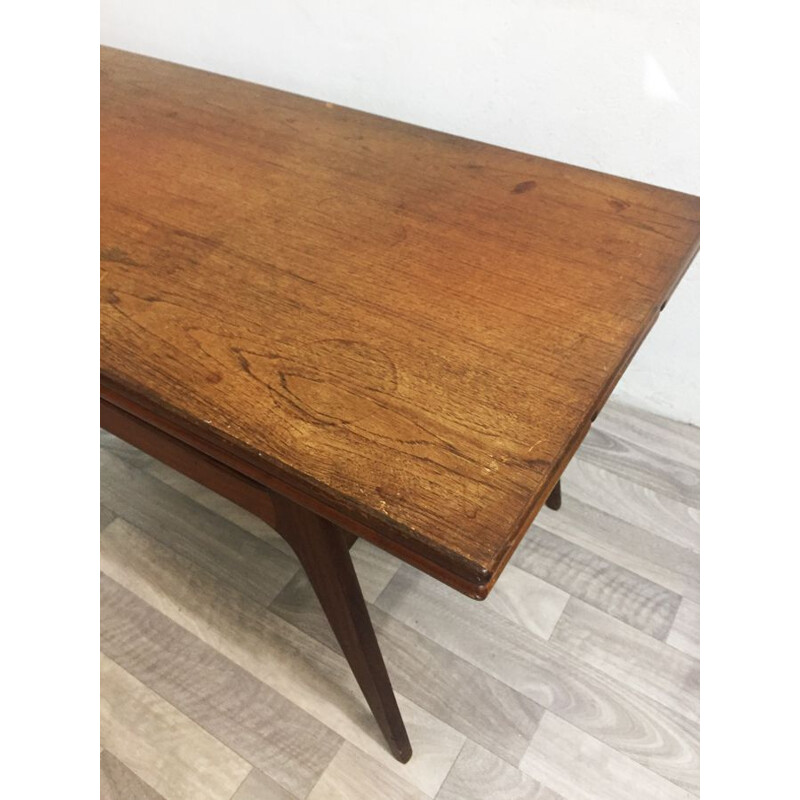 Table basse vintage scandinave 2 en 1 en teck 1960