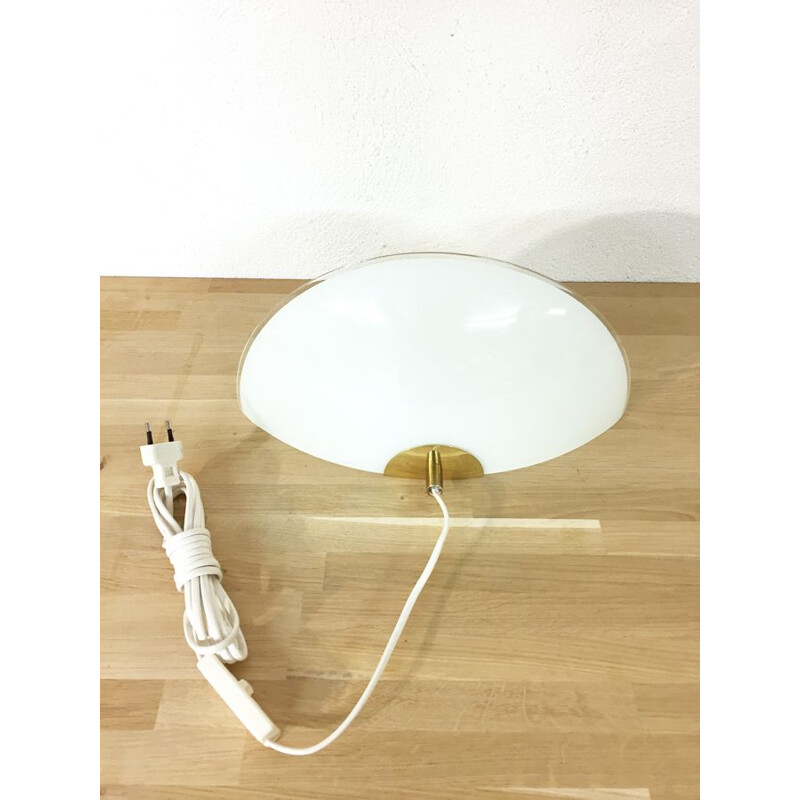 Vintage Ikea model Solist wall lamp in glass and brass 1970