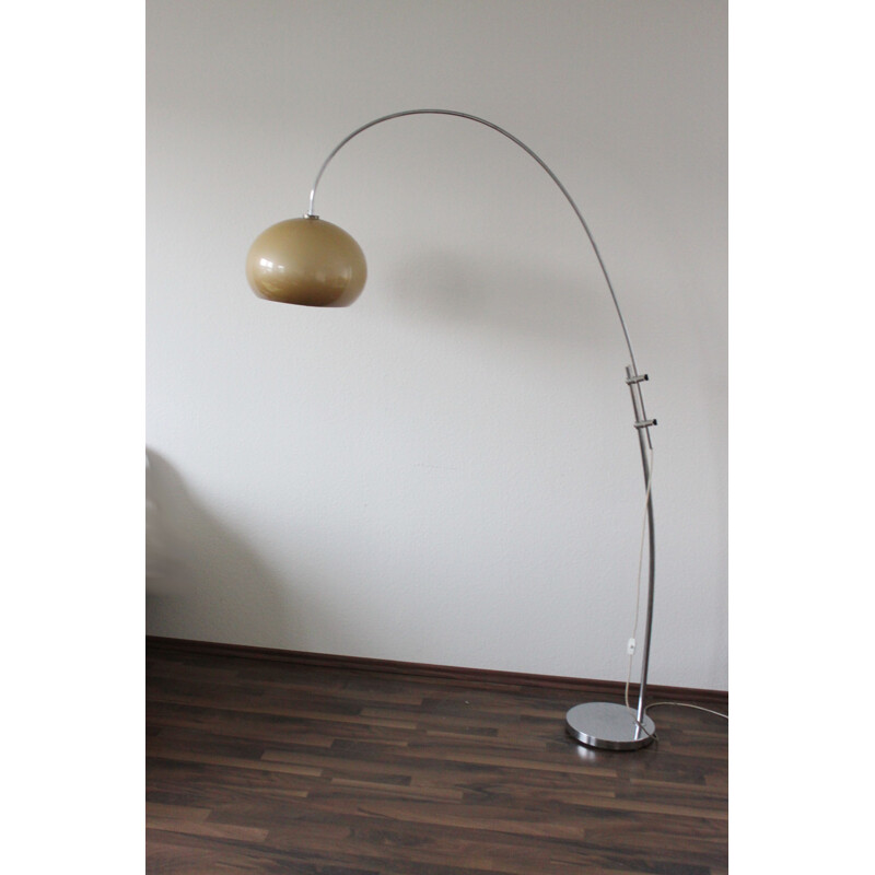 Vintage german adjustable arc floor lamp in metal 1970