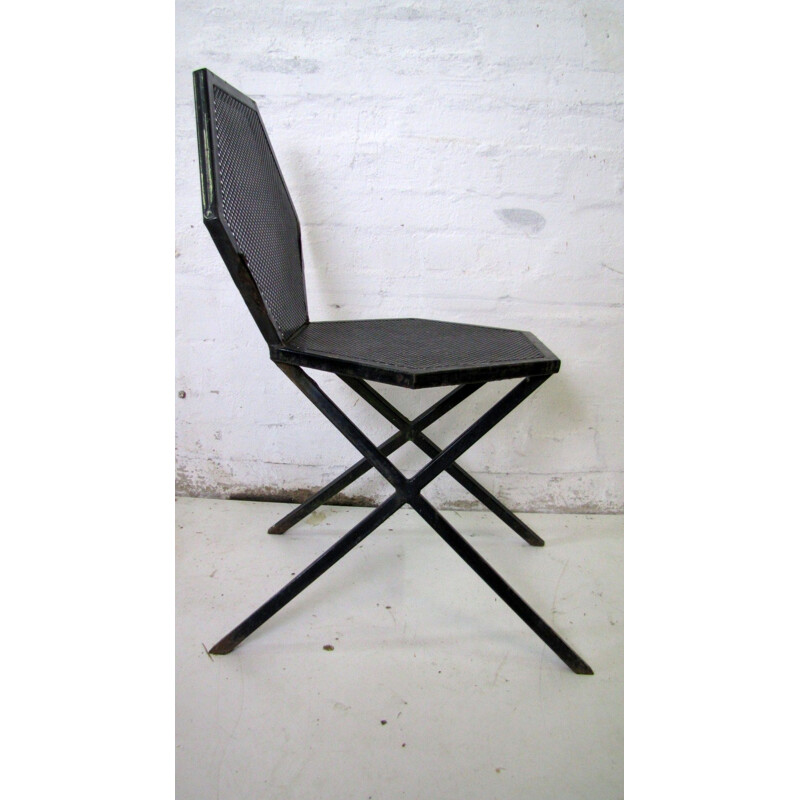 Vintage Hexagon chair in black metal