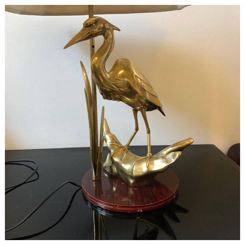 Vintage brass lamp by Hollywood Regency, Italy 1950