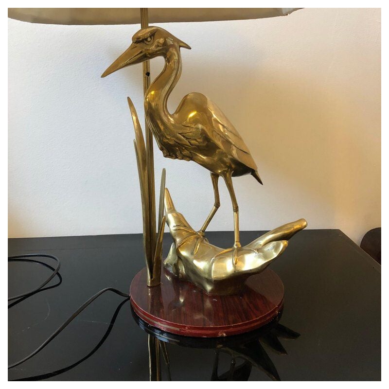 Vintage brass lamp by Hollywood Regency, Italy 1950