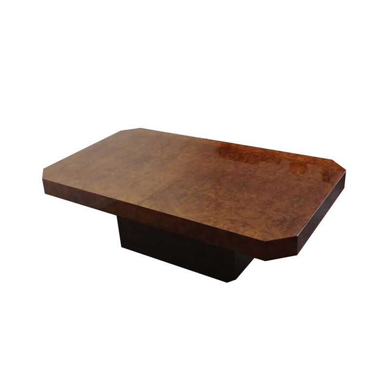 Vintage coffee table in walnut by Mario Sabot