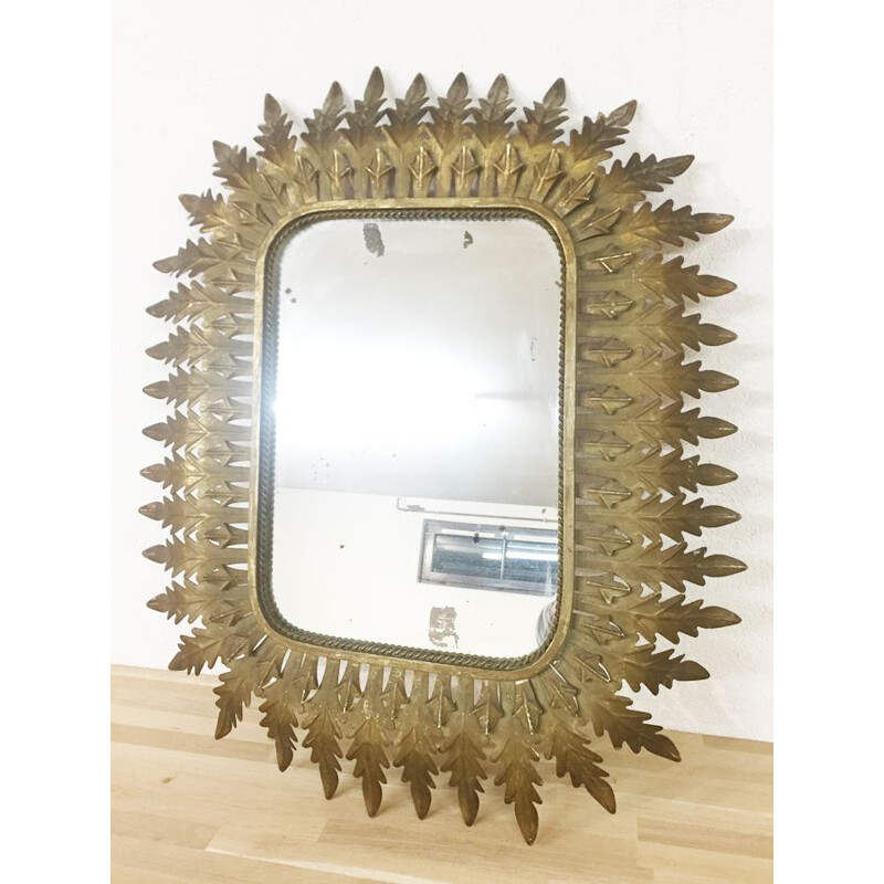 Vintage mirror in brass