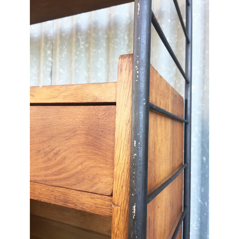 Vintage flexible string cabinet in oak