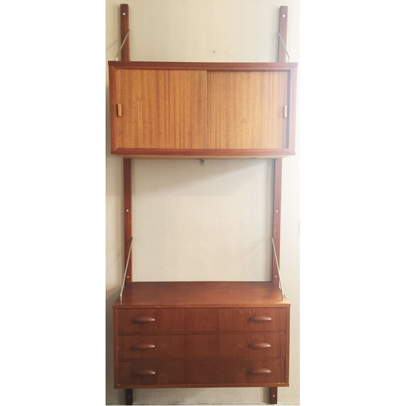 Vintage wall bookcase by Poul Cadovious