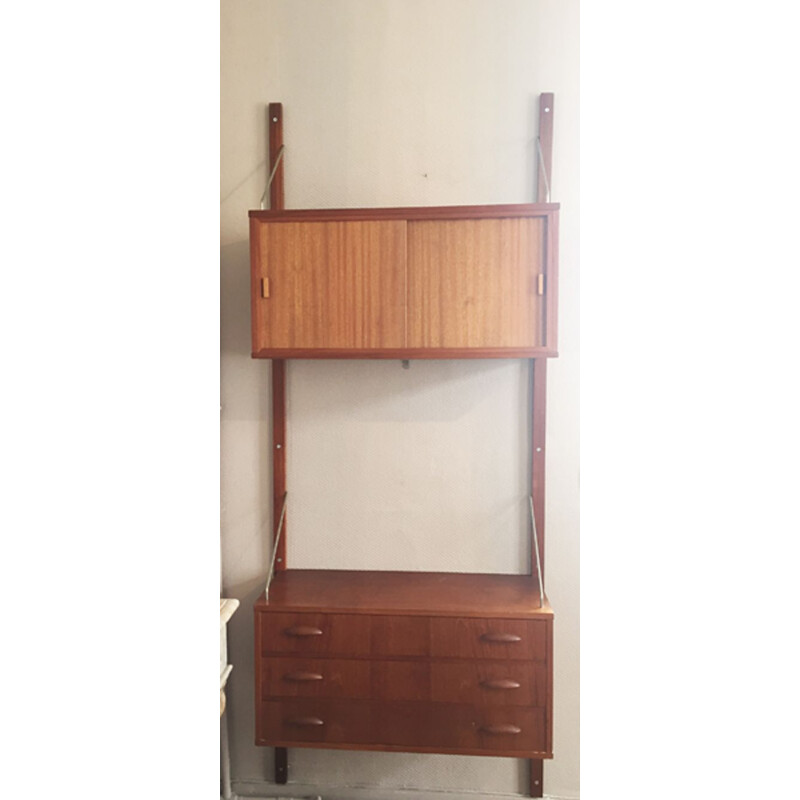 Vintage wall bookcase by Poul Cadovious