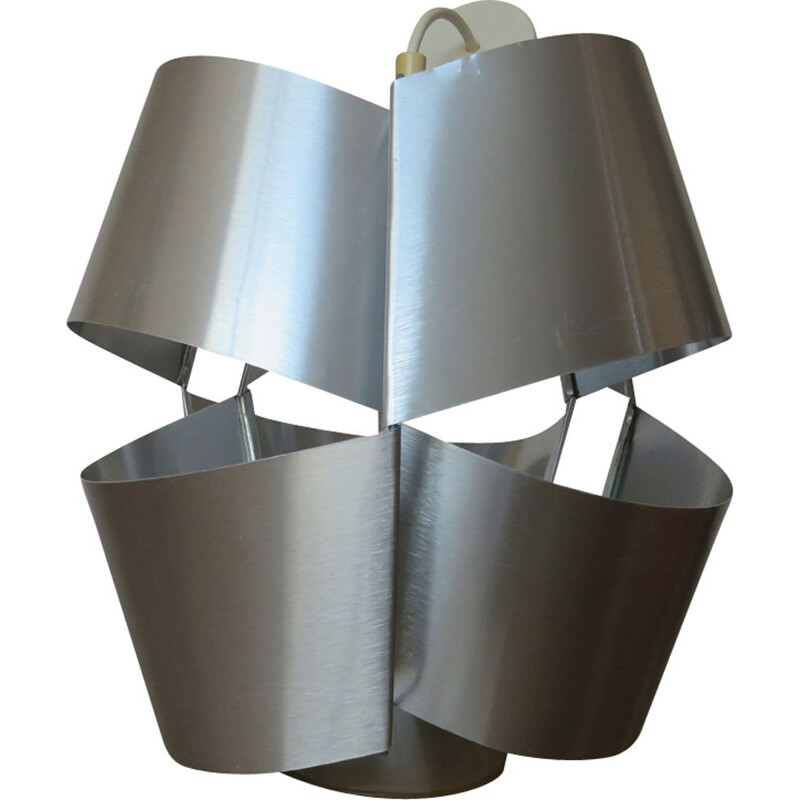 Vintage Max Sauze hanging lamp in aluminum and steel 1970