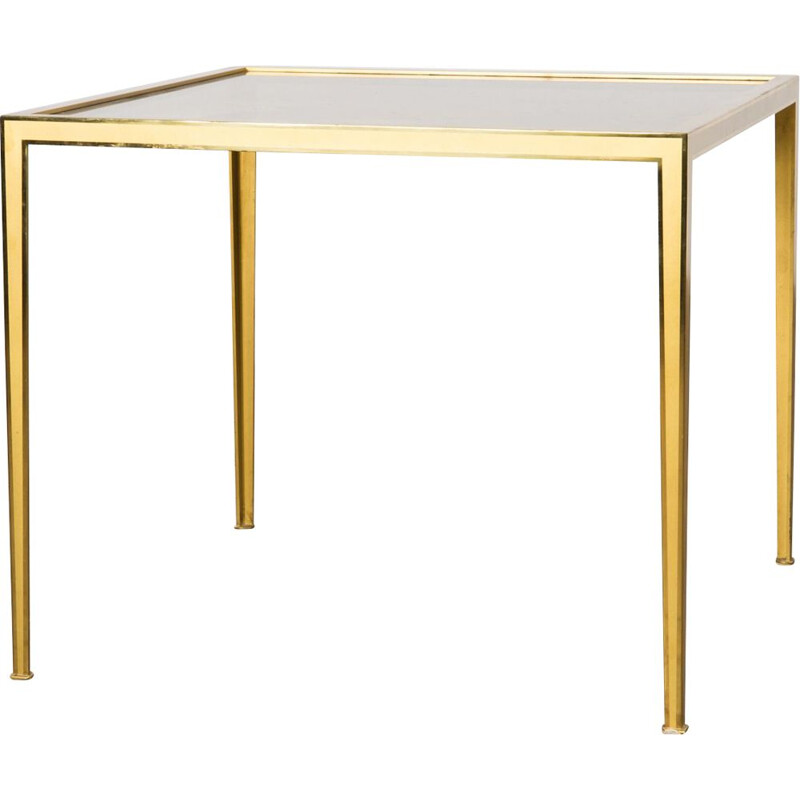 Vintage golden square brass table by Vereinigte Werkstätten 1960