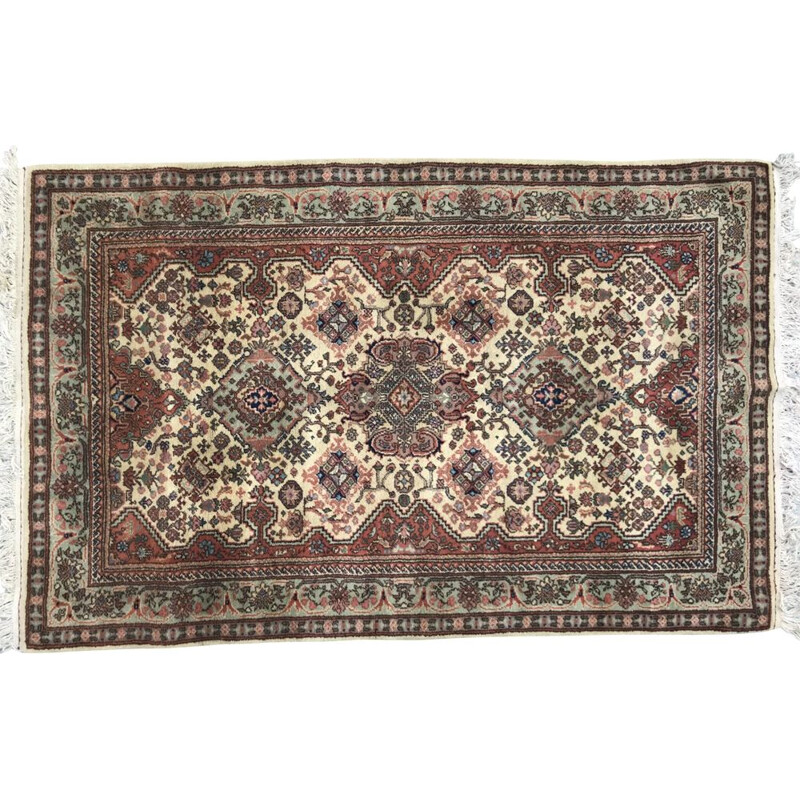 Vintage handmade Transylvania carpet in velvet and cotton