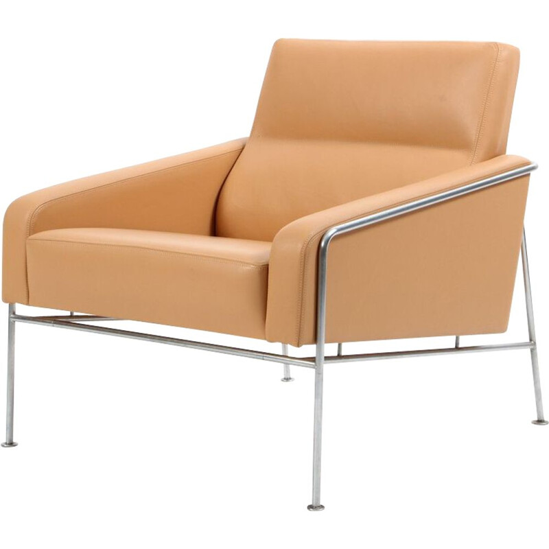 Series 3300 Natural Leather Armchair, Arne Jacobsen for Fritz Hansen