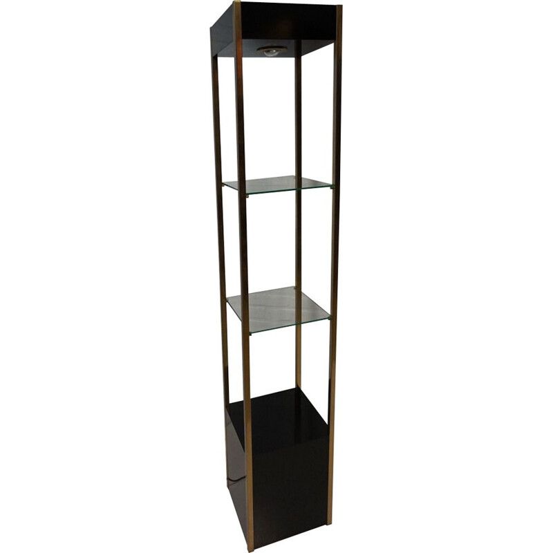 Vintage shelving unit from Belgochrom in metal and glass 1970