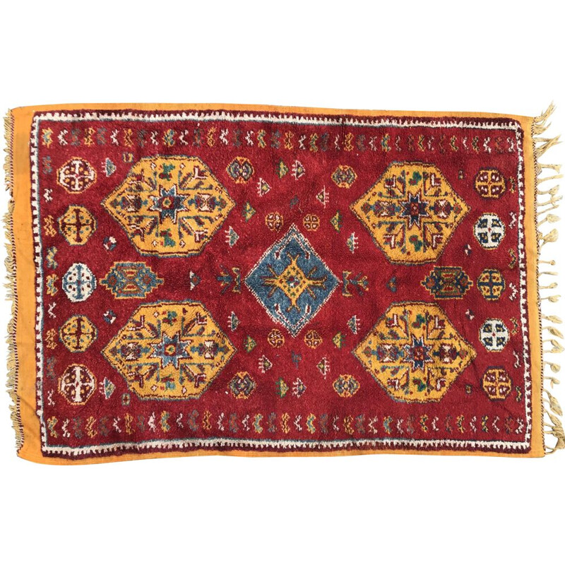 Red Moroccan carpet in wool