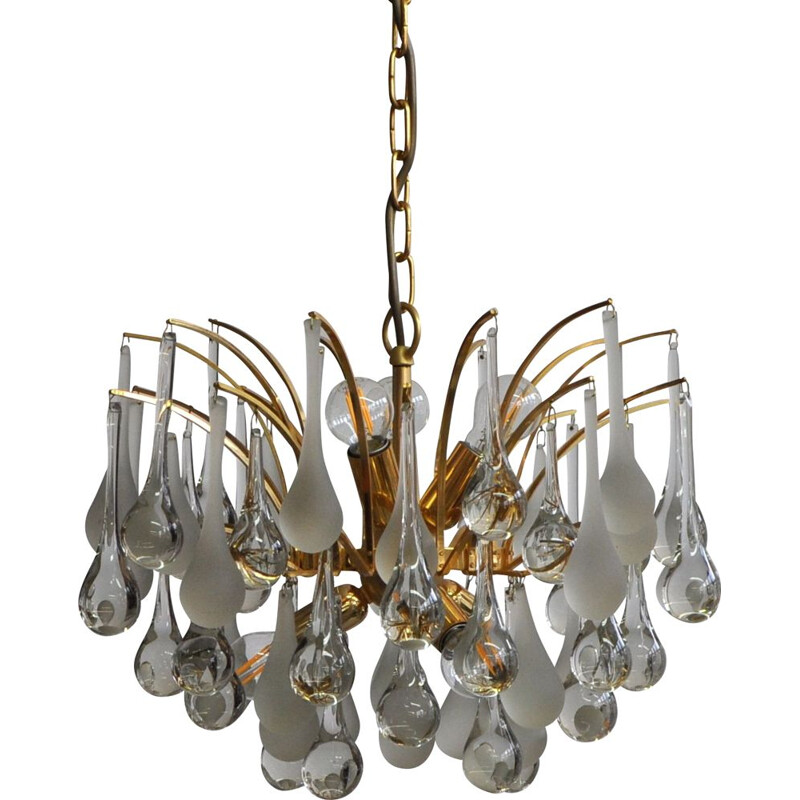 Vintage Murano glass drops chandelier by Paolo Venini for Venini