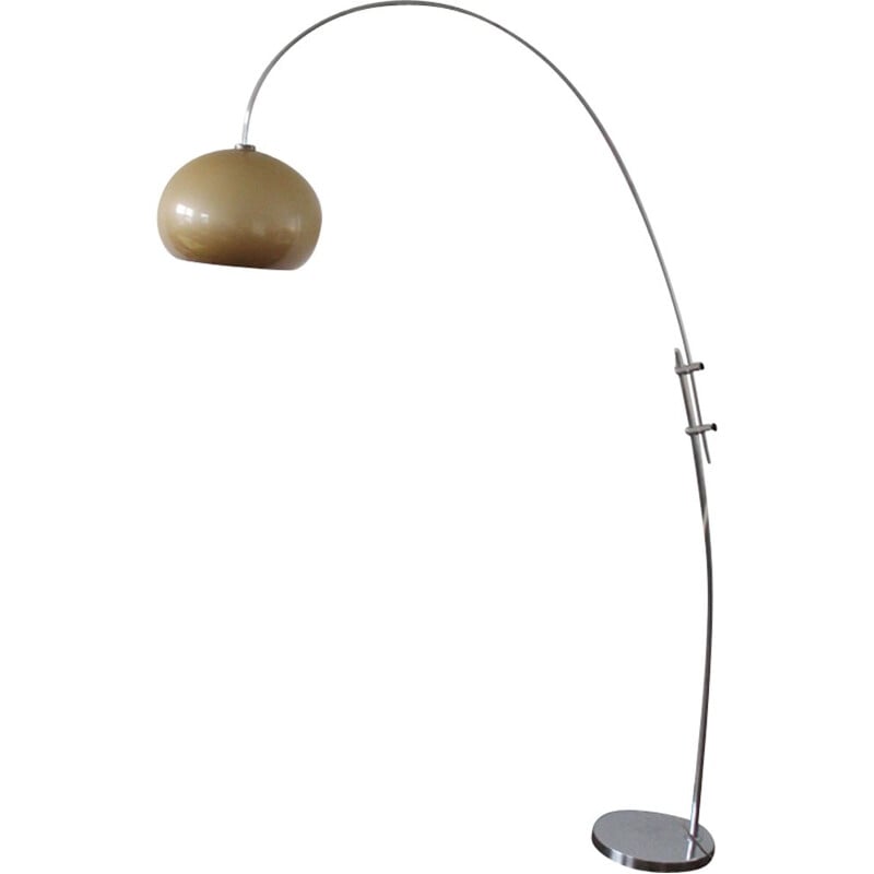 Vintage german adjustable arc floor lamp in metal 1970