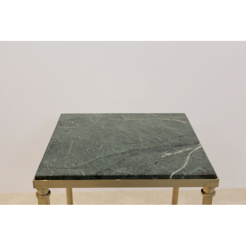 Vintage marble and brass coffee table, France 1960