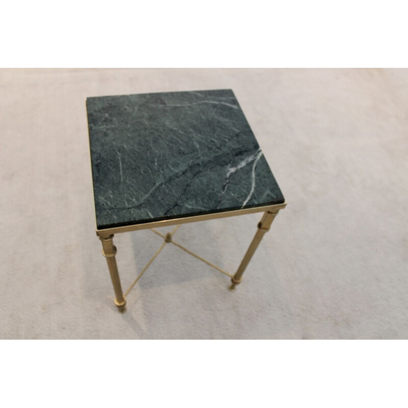 Vintage marble and brass coffee table, France 1960
