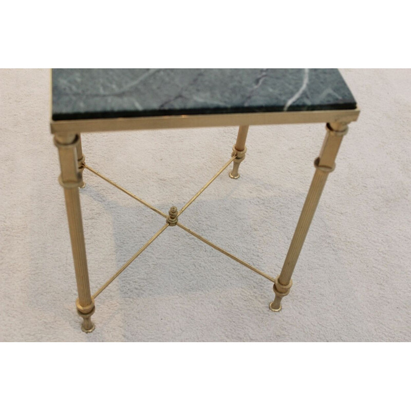 Vintage marble and brass coffee table, France 1960