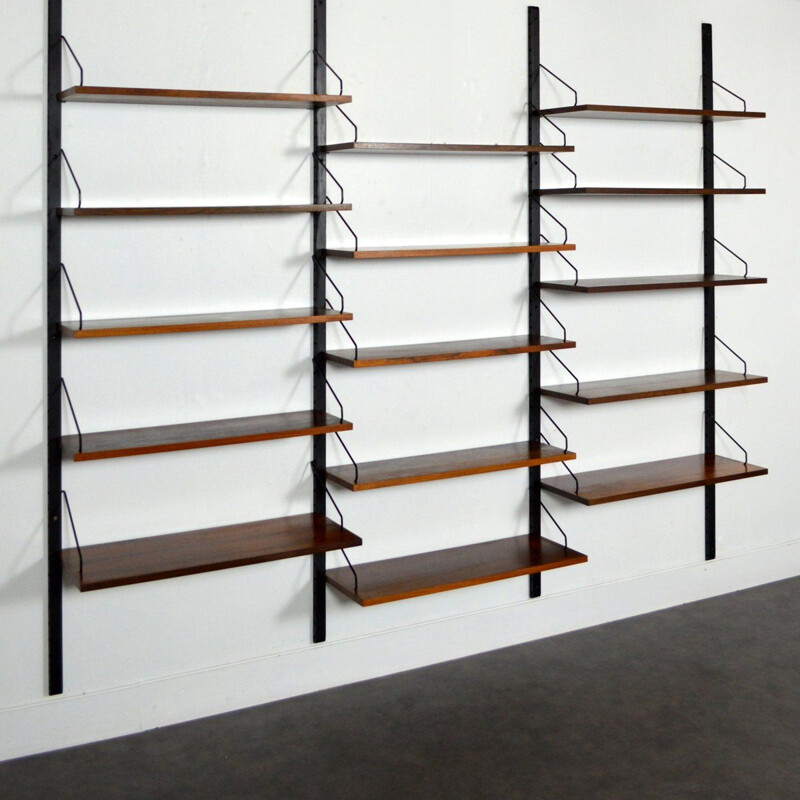 Vintage modular shelving system in rosewood by Poul Cadovius