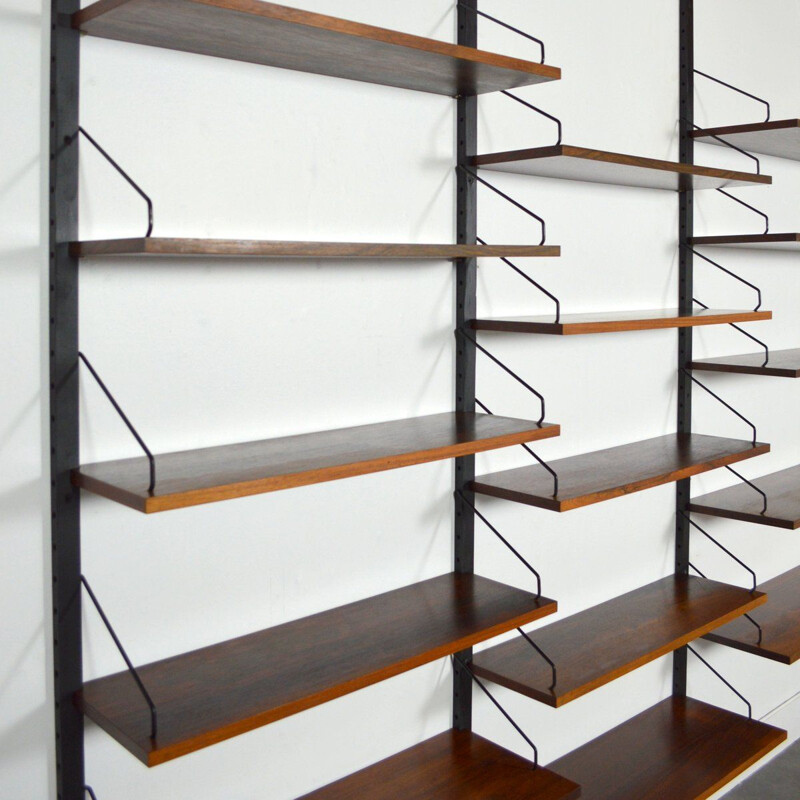 Vintage modular shelving system in rosewood by Poul Cadovius