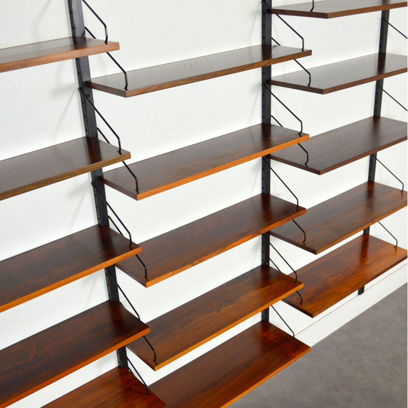 Vintage modular shelving system in rosewood by Poul Cadovius