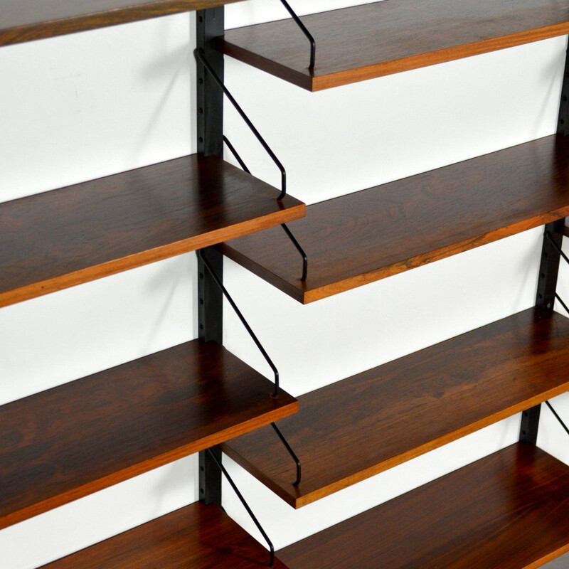 Vintage modular shelving system in rosewood by Poul Cadovius
