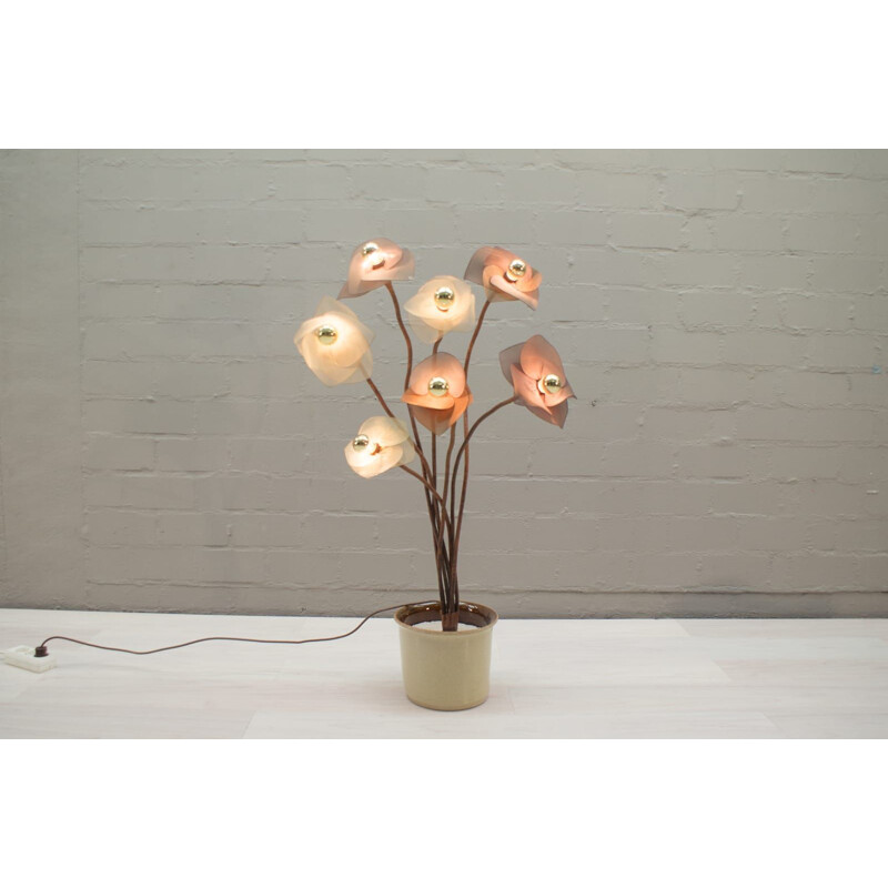 Vintage ceramic and metal floor lamp, 1960