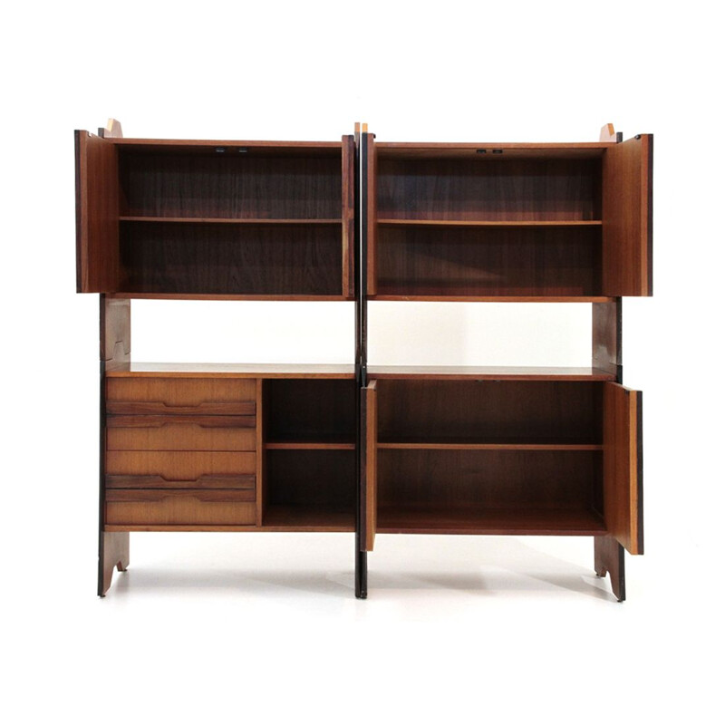 Vintage italian teak modulable sideboard 1960