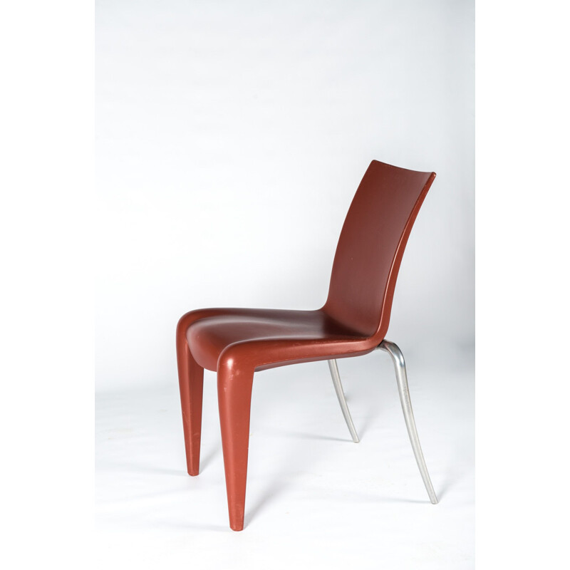 Ensemble de 4 chaises vintage pour Starck & Vitra en plastique rouge 1992