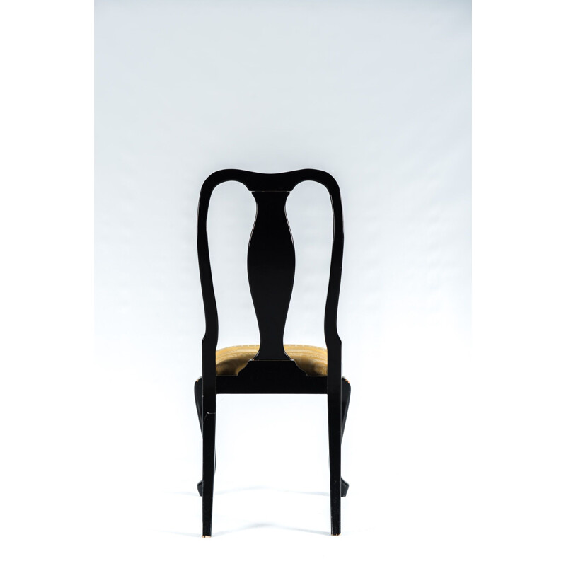 Suite de 6 chaises vintage jaunes par Jean Claude Mahey