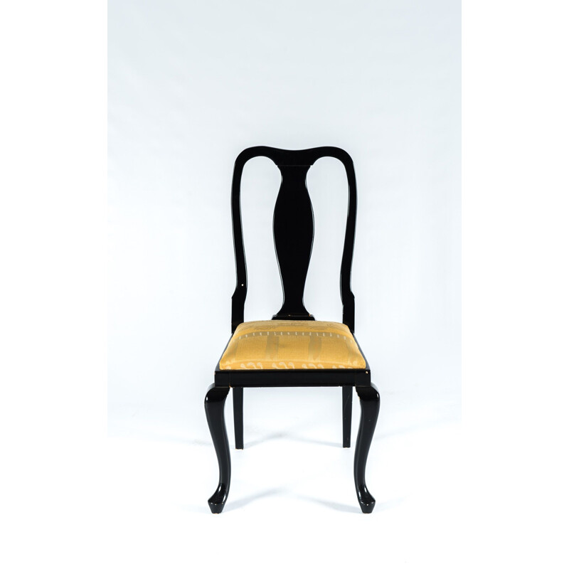 Set of 6 vintage yellow chairs by Jean Claude Mahey