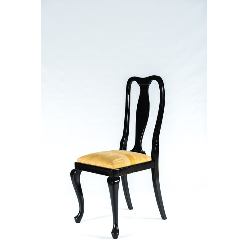 Suite de 6 chaises vintage jaunes par Jean Claude Mahey