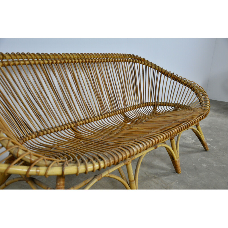 Vintage living room set in rattan