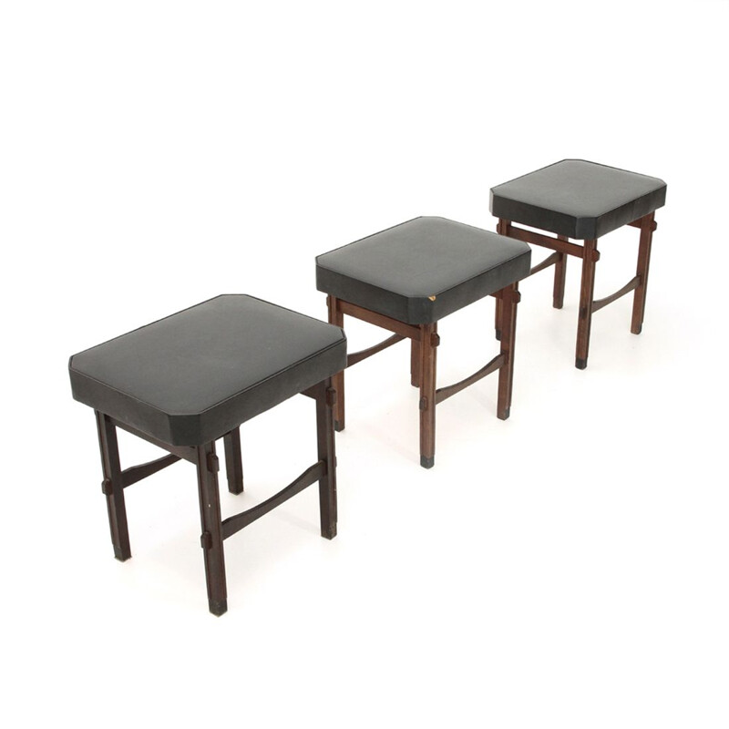 Set of 3 vintage Italian stool
